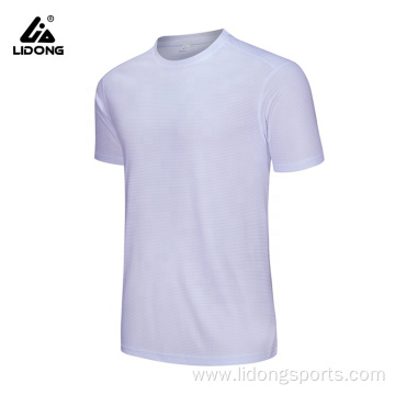 Men Slim Athletic Shirt blank Crew Neck Sport
